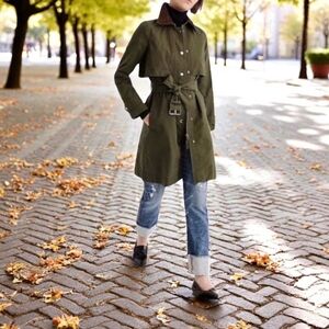 J. Crew Army Green Treach Coat